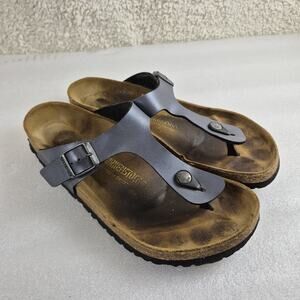 Birkenstock Gizeh Sandals Shoes 42 M 9/ W 11 Gray Briko Flor Thong Slip On Flats